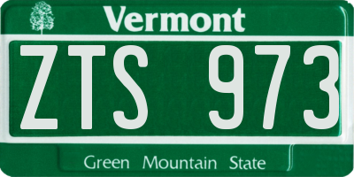 VT license plate ZTS973