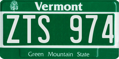 VT license plate ZTS974