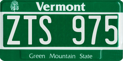 VT license plate ZTS975
