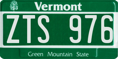 VT license plate ZTS976