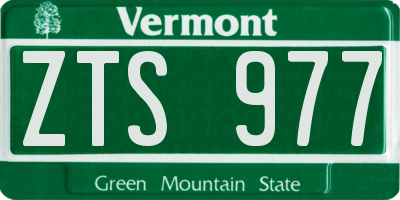 VT license plate ZTS977