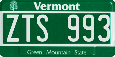 VT license plate ZTS993