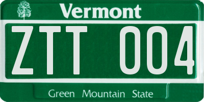 VT license plate ZTT004