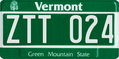 VT license plate ZTT024