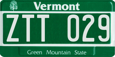 VT license plate ZTT029