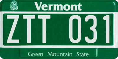 VT license plate ZTT031