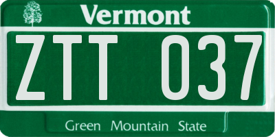 VT license plate ZTT037