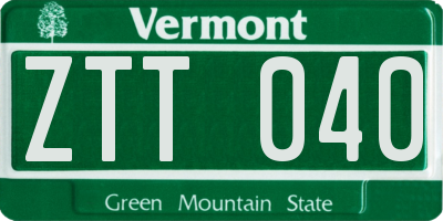 VT license plate ZTT040