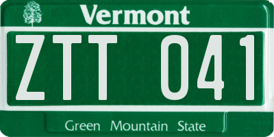 VT license plate ZTT041