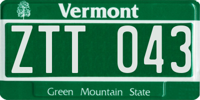 VT license plate ZTT043