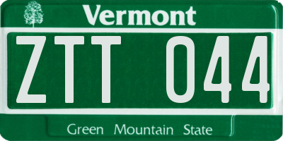 VT license plate ZTT044