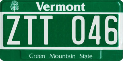 VT license plate ZTT046