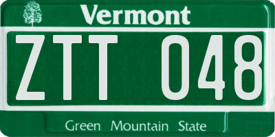 VT license plate ZTT048