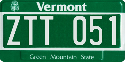 VT license plate ZTT051