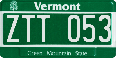 VT license plate ZTT053