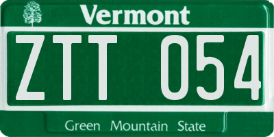 VT license plate ZTT054