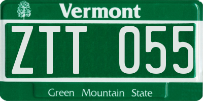 VT license plate ZTT055