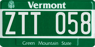 VT license plate ZTT058
