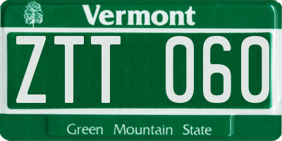 VT license plate ZTT060