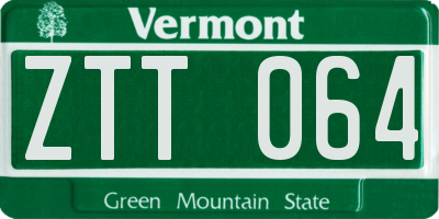 VT license plate ZTT064