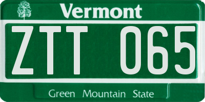 VT license plate ZTT065
