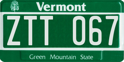VT license plate ZTT067