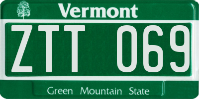 VT license plate ZTT069