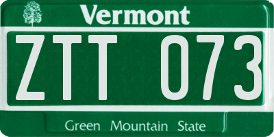 VT license plate ZTT073