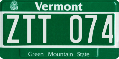 VT license plate ZTT074