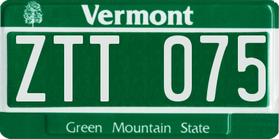 VT license plate ZTT075