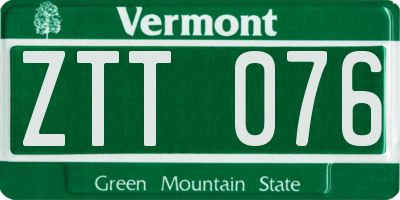 VT license plate ZTT076