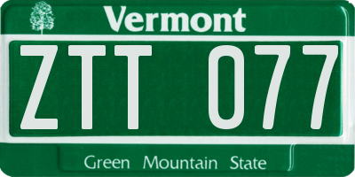 VT license plate ZTT077