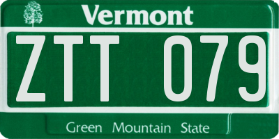 VT license plate ZTT079