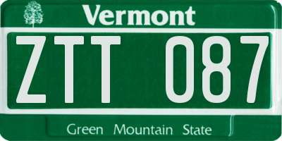 VT license plate ZTT087