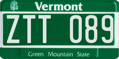VT license plate ZTT089