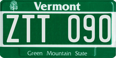 VT license plate ZTT090