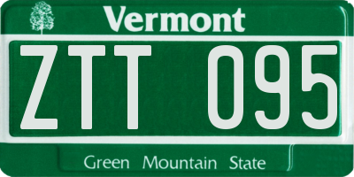 VT license plate ZTT095