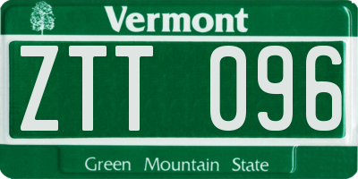 VT license plate ZTT096