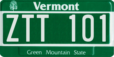 VT license plate ZTT101