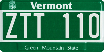 VT license plate ZTT110
