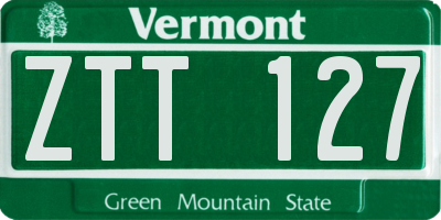 VT license plate ZTT127