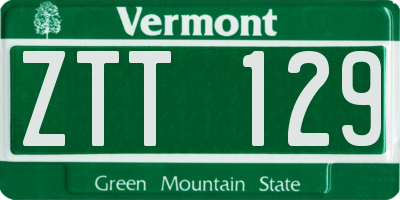 VT license plate ZTT129