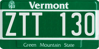 VT license plate ZTT130