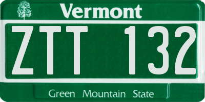 VT license plate ZTT132