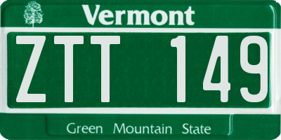 VT license plate ZTT149
