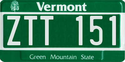 VT license plate ZTT151