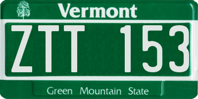 VT license plate ZTT153