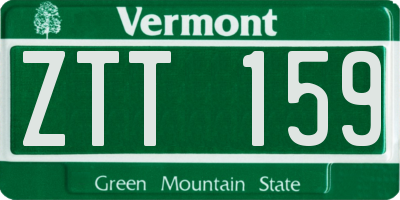 VT license plate ZTT159