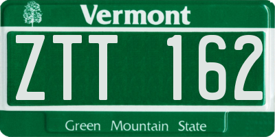 VT license plate ZTT162