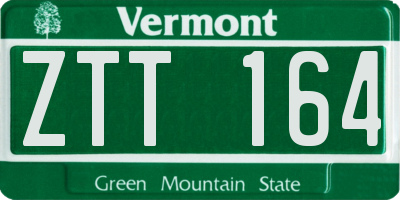 VT license plate ZTT164